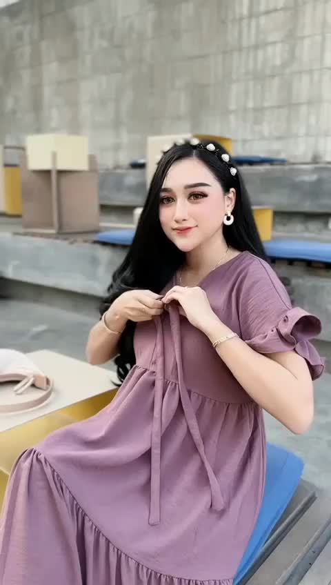 Amena dress/ daster cringcle airflow Busui Crinkle Karet Rempel Tebal Bumil