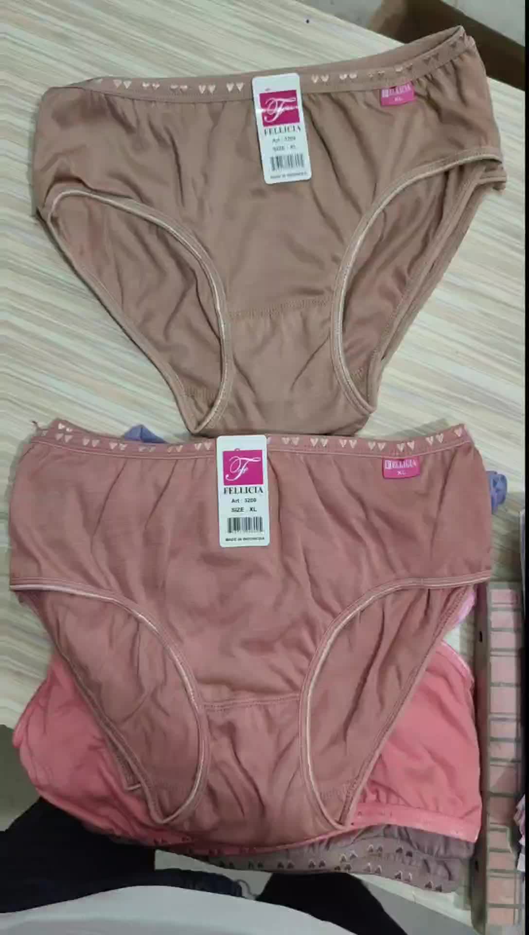 12 / 6 pcs Celana Dalam Wanita dewasa cotton dasar panties Nyaman Fellicia 3200 CD Lusinan Katun Poliester Polos Lucu Motif Remaja Pendek Cewek