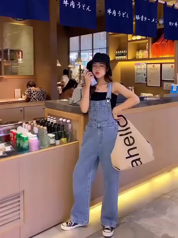 Overall semy jeans Jumpsuit Wanita Baju kodok wanita Virall