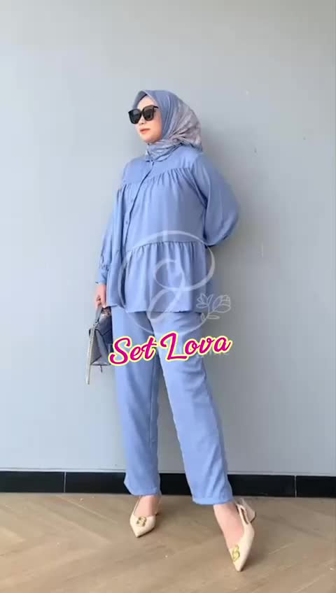 TERMURAH !!! [ PAKET BUNDLE BELI SATU DAPET 2 PCS ] ONESET VIRAL LOVA FREE PIN GOLD Setelan Wanita Kancing