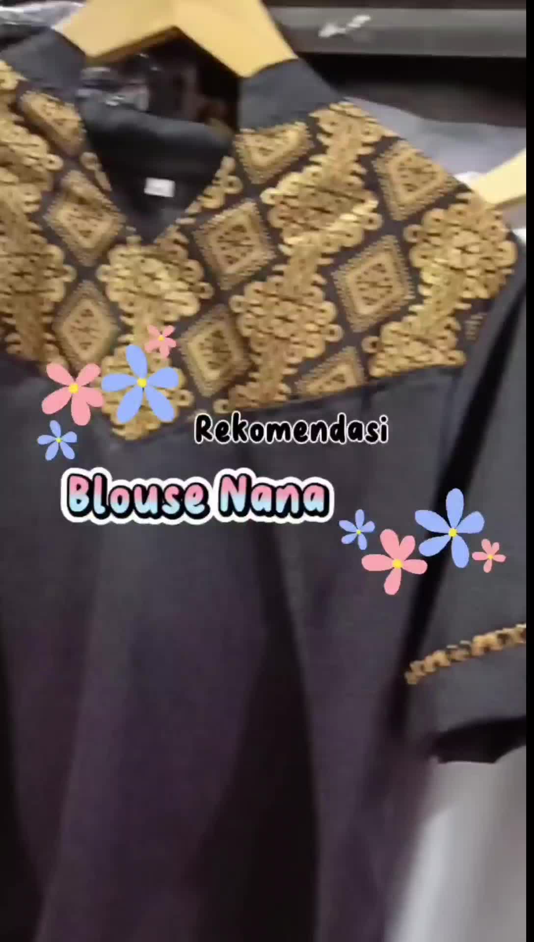 LVL - Blouse Wanita Nana Songket Blus Jumbo Atasan Cewek Model Baru Baju Kombinasi Motif Panjang Tangan Oversize