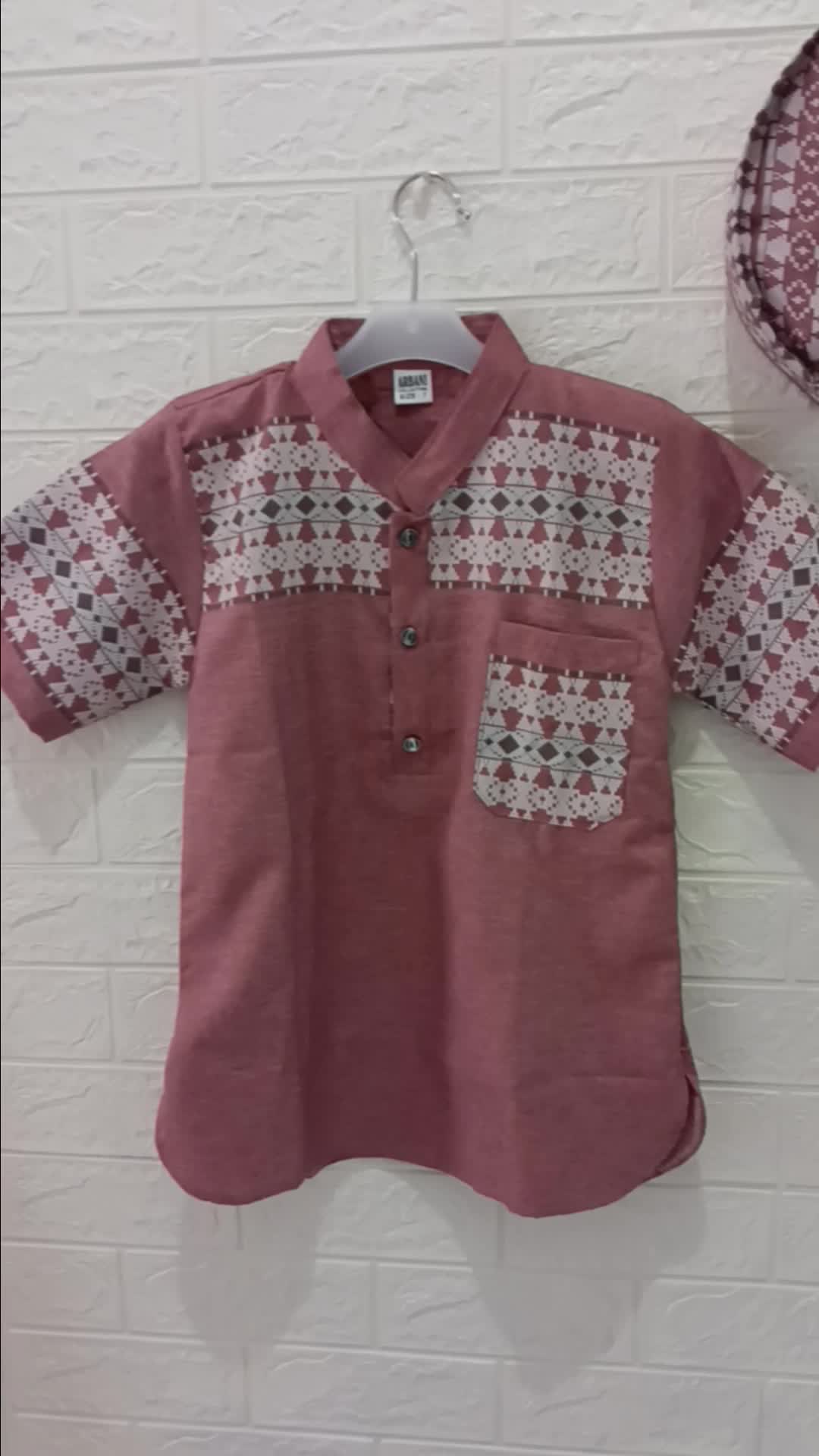 Baju Koko Anak Laki Terbaru Usia 4-12 Tahun Bahan Katun Madinah Motif Songket Setelan Muslim Bordir Celana Nyaman Panjang Peci Turki