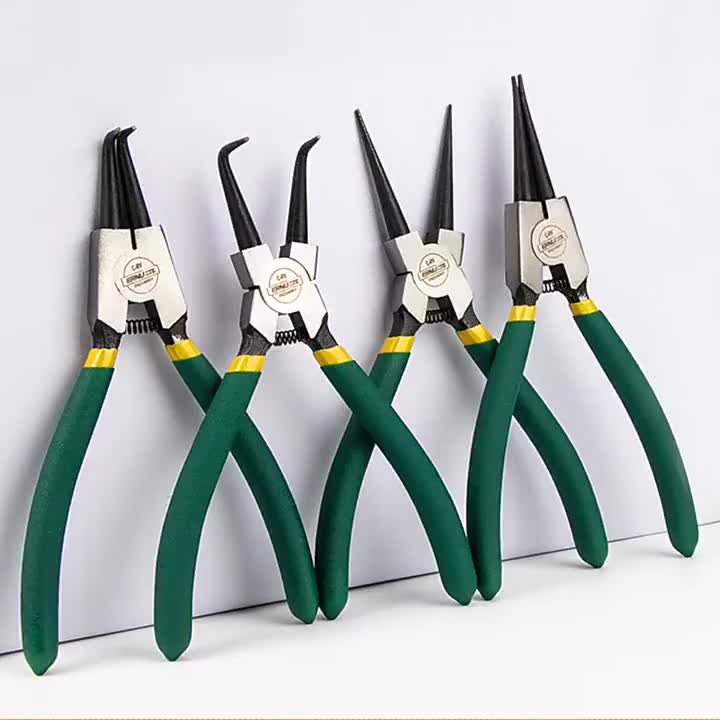 4 IN 1 Tang Circlip Tang Snap Ring Set 7 Inch Set Tang Circlip Bengkok / Tang Penjepit Bengkok 7" Set Cincin Snap Perkakas-Tang Circlip Pliers Set