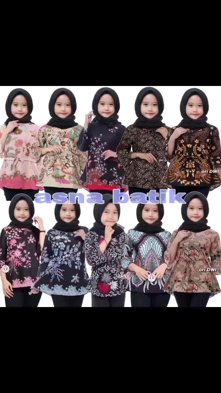 baju atasan blouse batik anak cewek umur 5 sampai 12 tahun | seragam muslim blouse anak cewek | bayar ditempat