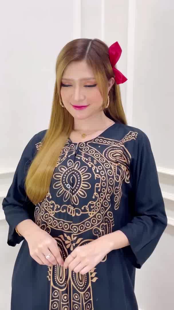 Longdress Black Series Daster Panjang Home Dress Daily Wear Dress Kekinian Simple Bahan Rayon Premium Hamil Busui Friendly Motif Tidur Wanita Bumil Panjang Kancing