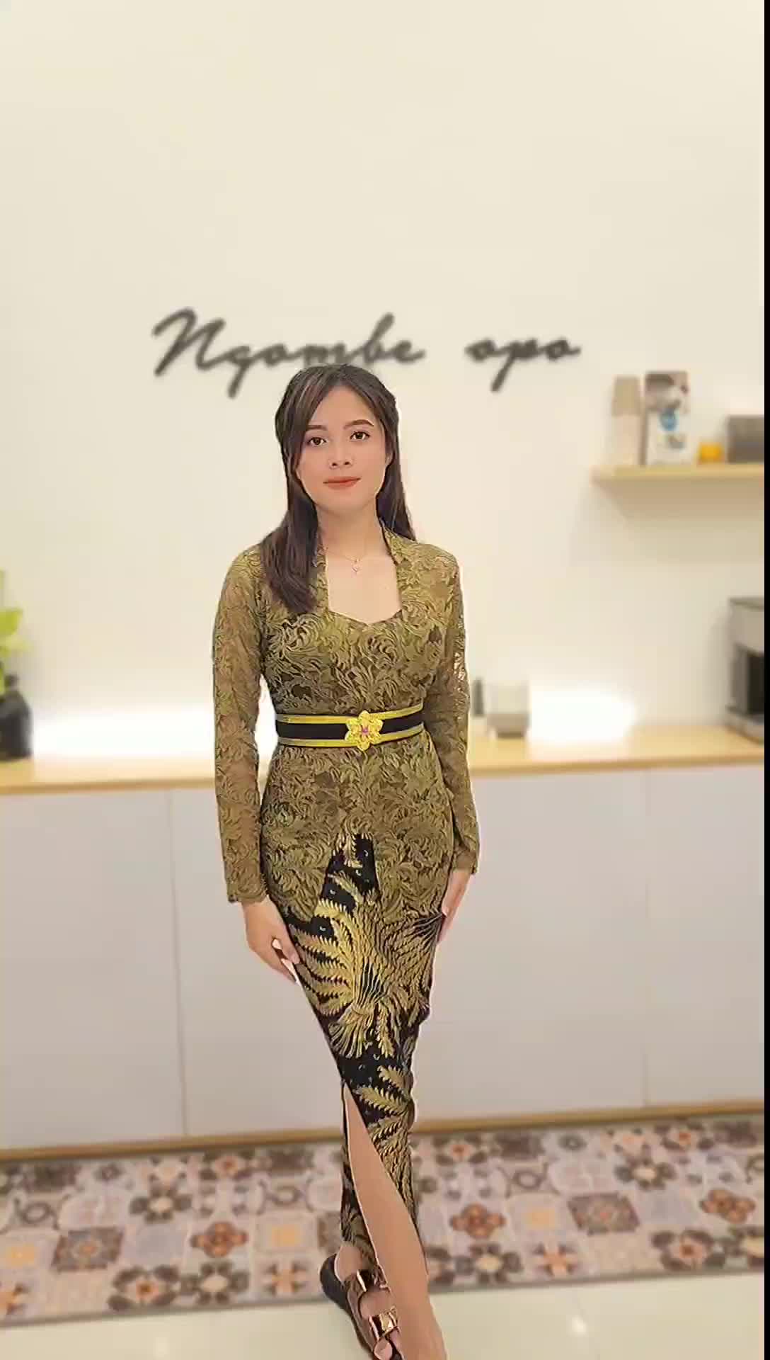 Sofia Panjang Rok Katun Batik Mewah Free Obi dan Pin Bros Bunga kece Blouse Kutubaru Wisuda Motif Brokat Remaja Dress Baju Wanita