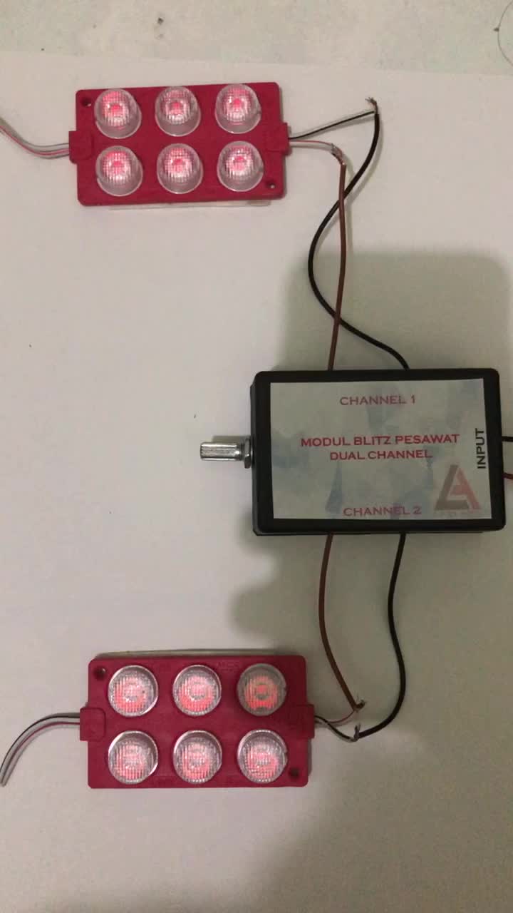 Modul Lampu Blitz Pesawat dual channel 12 24 VOLT Peralatan Car Truk