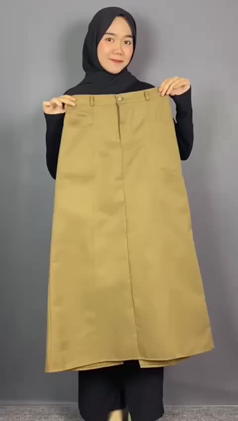 Madona  Span Katun Drill Cargo Skirt Kantong Samping Bawahan Wanita Panjang Casual Cewek rok kantong samping