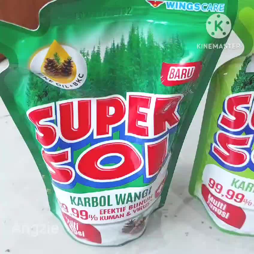 2 Pouch Supersol Karbol wangi kemasan 750 ML
