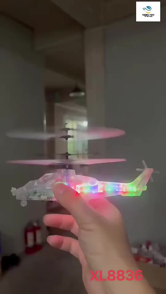 Helicopter R.C Transparan Mainan Helikopter L.E.D Sensor Tangan