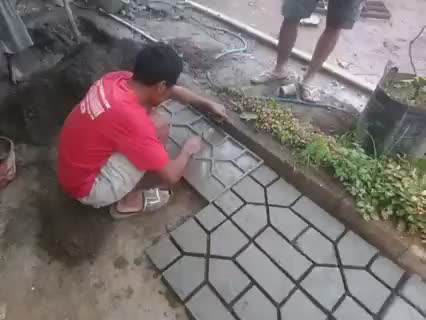 Cetakan Paving Blok Coneblock Paving Block DIY 40x80 cm cetak paping di tempat bahan Besi batu sikat lantai