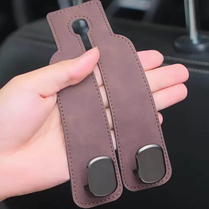 【COD】Pengait serbaguna mobil untuk penyimpanan, pengait ganda suede untuk sandaran kursi mobil, pengait logam multifungsi tersembunyi di sandaran kursi mobil, pengait penyimpanan aksesoris interior mobil dengan tempat ponsel