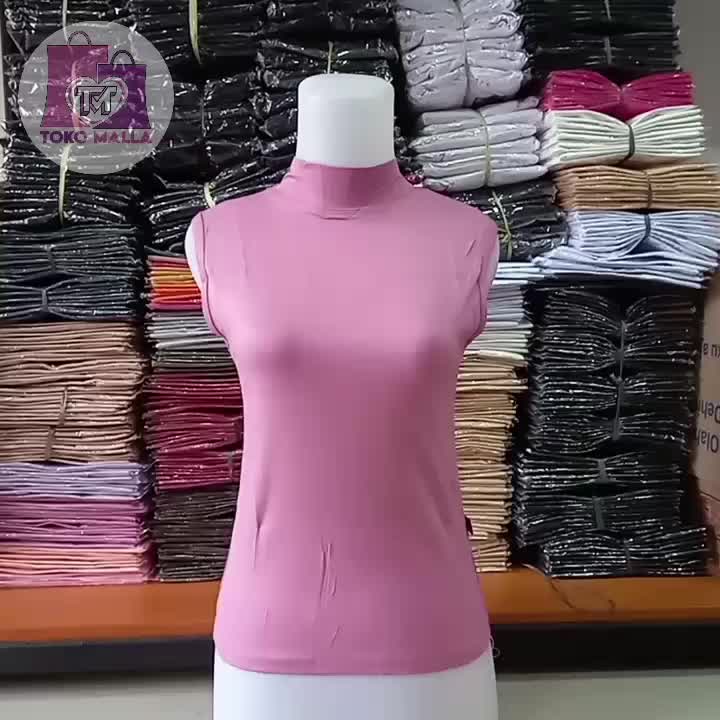 Baju Mangset Lengan Buntung, Atasan Wanita Stretch,  Manset Youkensi, Dalaman Cewek Cantik, Kaos Polos Perempuan, Baju Dewasa dan Remaja Terbaru Hitam Muslim Panjang Putih Rayon Biru