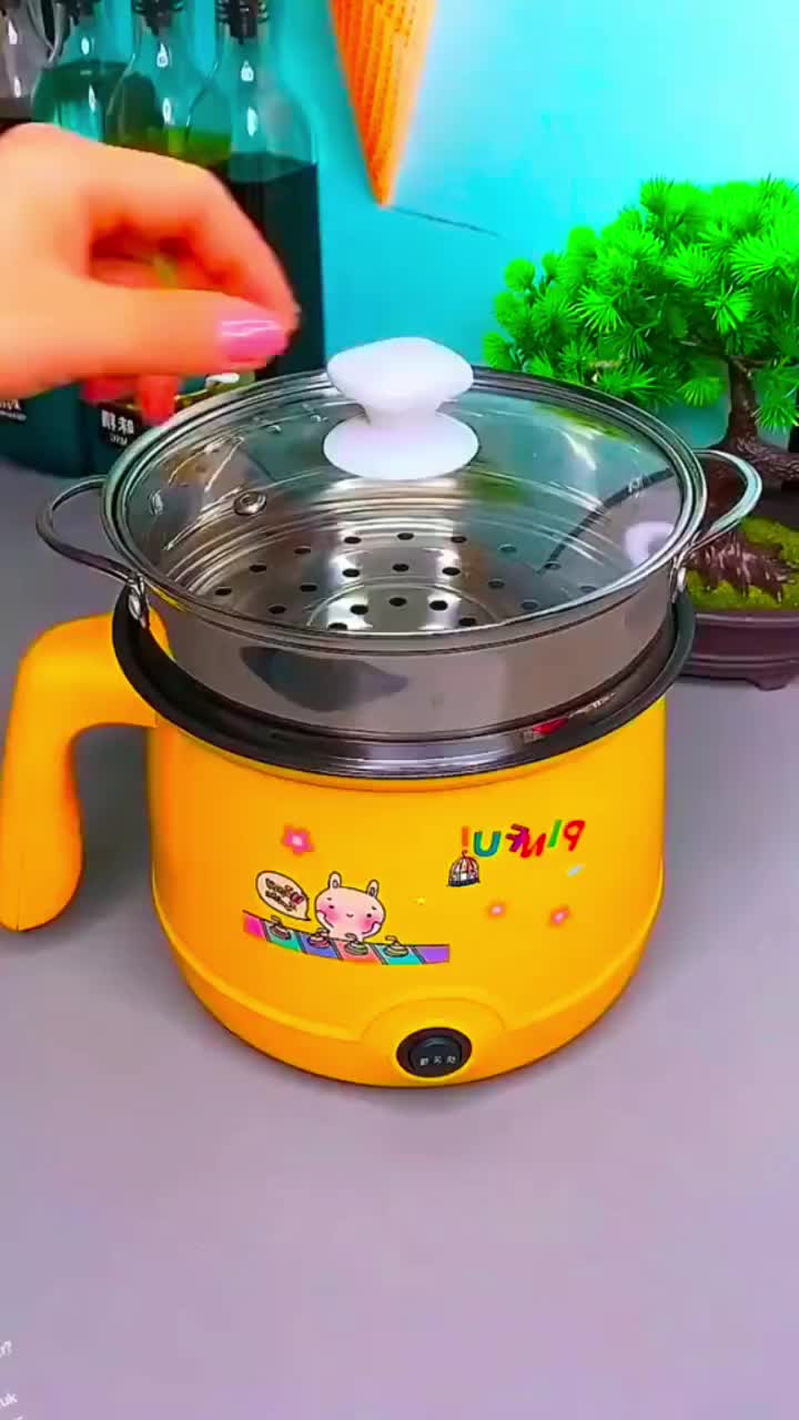 Panci Listrik Serbaguna Elektrik Cooker Multifungsi Panci Kukus Elektrik / Panci Listrik Multifunctional Electric Frying Pan Kuning