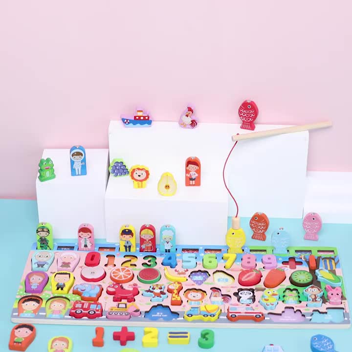 Puzzle Kayu 7 in 1 Mainan Edukasi Huruf ABC dan Angka untuk Belajar Anak MK101 Game Cowok Cewek Toys