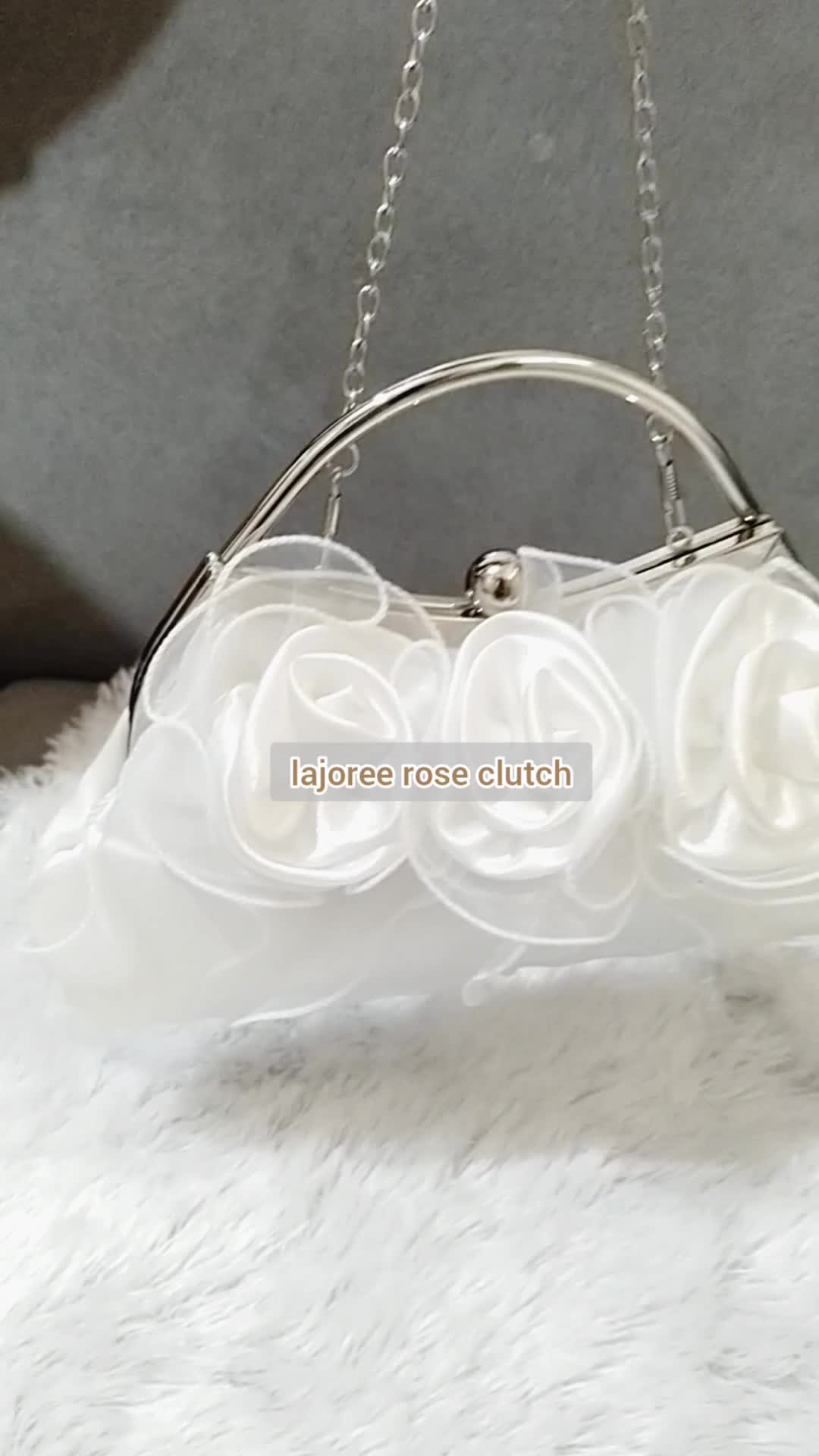 LAJOREE Rose Clutch Tas Pesta Wanita Import Clutch Mini Kondangan Motif Bunga Cantik Cewek