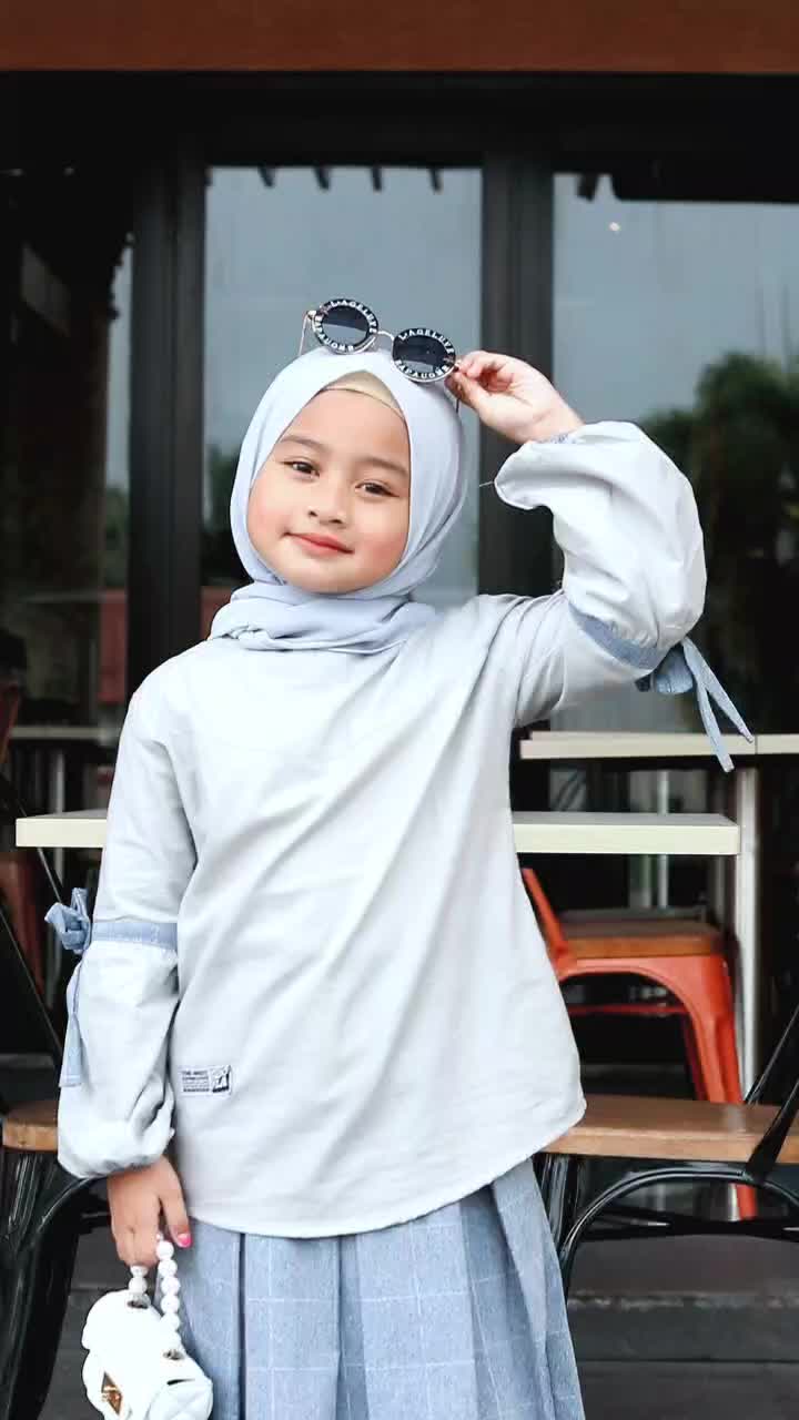Baju Muslim Anak Perempuan Cantik Umur 3 - 12 Tahun Naura Set Blouse Hoofla Setelan Rok Anak Perempuan Remaja Tanggung Gamis Mukena