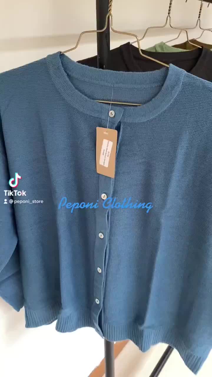 PEPONI 1734 CARDIGAN RAJUT Wanita KANCING KERANG Crew Neck Knitwear Outer Oversize SOFT ACRYLIC PREMIUM FIT TO XXXL