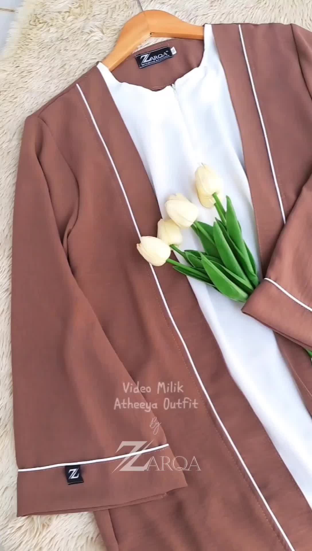ZARQA - Luna Gamis | Abaya Two Tone dua warna Airflow Crinkle List Bisban Polos Wanita Muslim Turki Dewasa Lebaran Mewah Pesta Kondangan Hitam abaya syar'i remaja abaya santri Dress Maxi