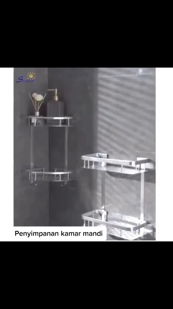 RAK SUDUT 2 LAYER TEMPAT SABUN KAMAR MANDI TEMPAT PENYIMPAN STAINLESS VIRAL UNIK RAK KAMAR MANDI SUDUT MULTIFUNGSI ANTI KARAT / Rak Kamar Mandi Sudut Stainless / Rak Sudut Kamar Mandi 2 Susun Alumunium Rak Sabun Kamar Mandi Rak Wastafel Rak Kamar SHENAR