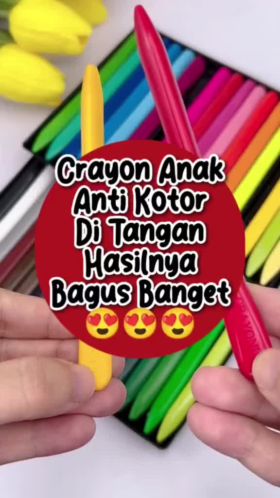 HIGH QUALITY Crayon Lab Non Toxic Krayon Triangular Lab Triangle Crayon Plastik Anti Kotor Tangan Mewarnai Stationery