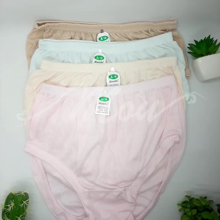 3pcs & 6pcs Celana Dalam Wanita Dewasa Jumbo Katun Murah / CD MINIOLA High Lembut