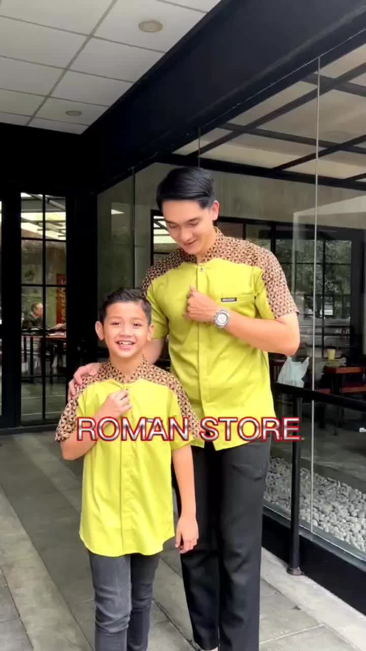 Baju Koko Couple Ayah Anak Laki Laki  Lengan Pendek motif Sultan Muslim Dewasa Kurta Katun Bahan Toyobo Import Terbaru 2025