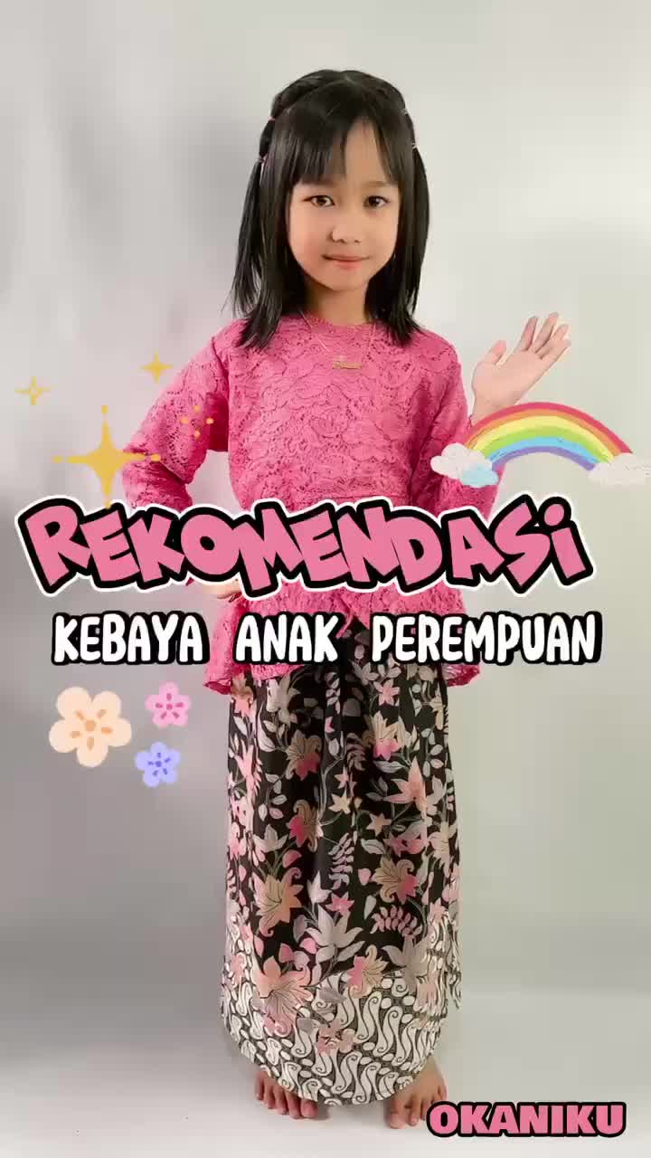 Setelan Baju Kebaya Anak Perempuan Modern Brokat Rok Span Kimono Acara Wisuda KondanganTK SD SMP Fashion