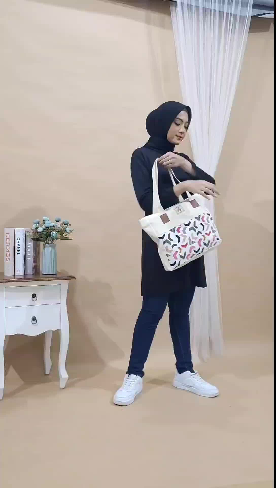 TOTE BAG WANITA RESLETING TAS TOTEBAG WANITA TENTENG BAHAN CANVAS