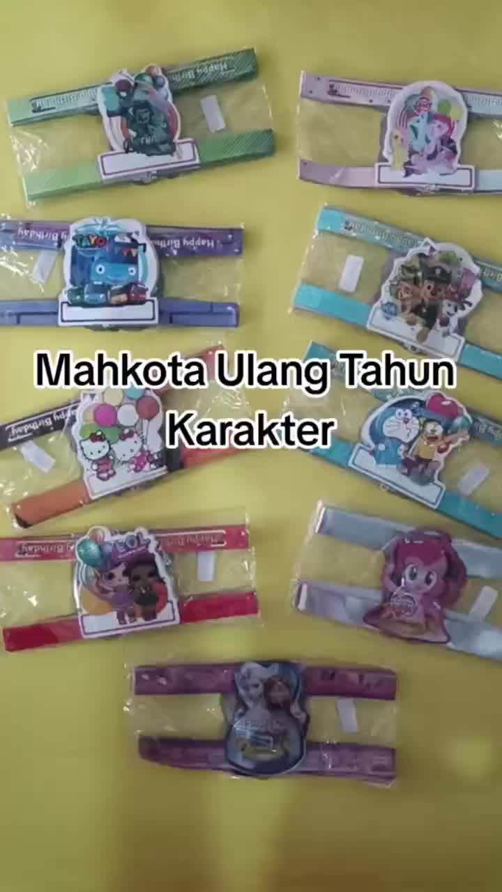 (10 pc) mahkota ulang tahun murah - Topi ulang tahun murah MAHKOTA ULTAH MIX/SILVER upin ipin