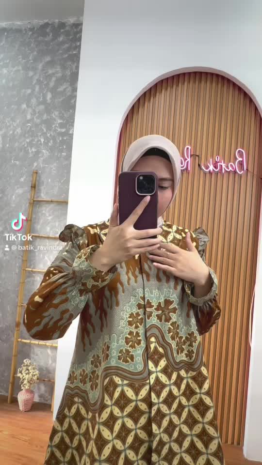 BATIK RAVINDRA Blouse Atasan Batik Anita Katun Kancing