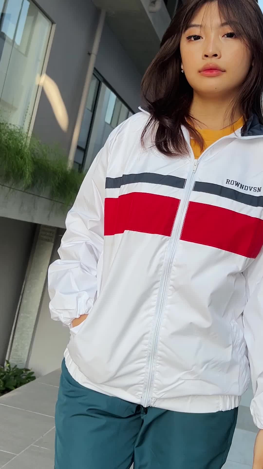 Rown Division Tracksuit Luca White Parasut Jaket Pria