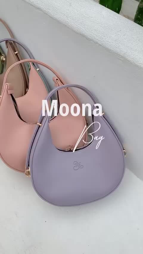 Moona Shoulder Bag / Hand Bag Wanita Kulit PU Polos