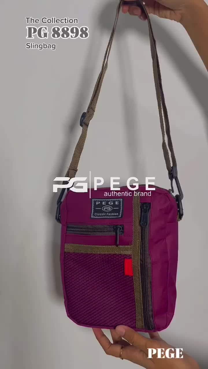 Tas Selempang Bahu Pria PEGE Slempang Kotak Simpel Kasual Untuk Sehari Hari - PG 8898 slingbag