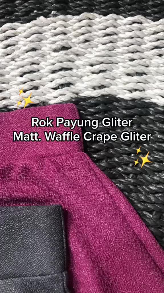 Rok Gliter Lebar Mode Payung - Bahan Waffle Crape