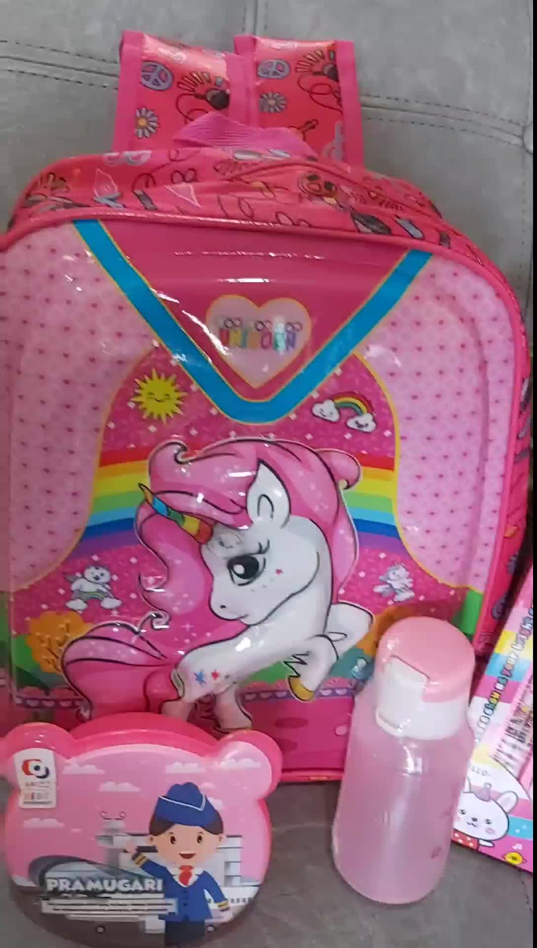 Tas anak sekolah perempuan tk  paud untuk hadiah kado hamper ulang tahun karakter  kuda poni Karakter Kartun Tas Punggung Fashion ringan rapi