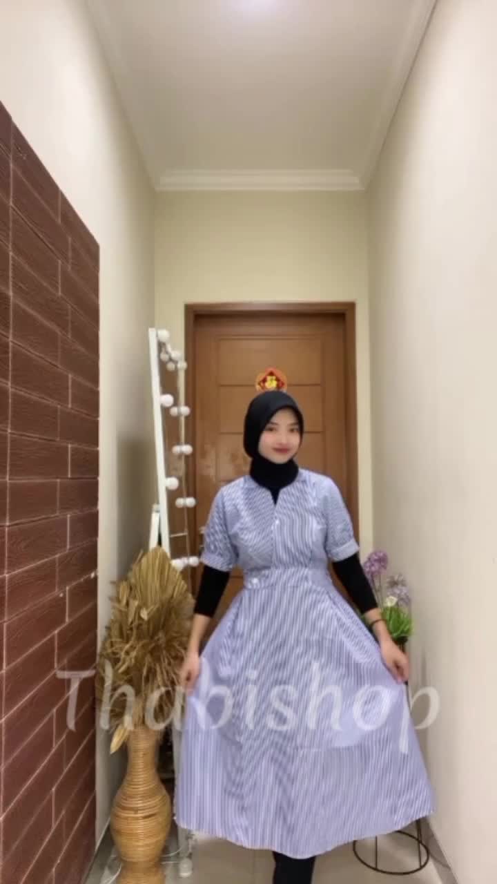 THABISHOP / GANI STRIPE DRES / HN / BAJU DRESS WANITA KOREA / BAJU WANITA / DRES KONDANGAN / DRESS REMAJA / DRESS KOREA / DREES / PAKAIAN WANITA