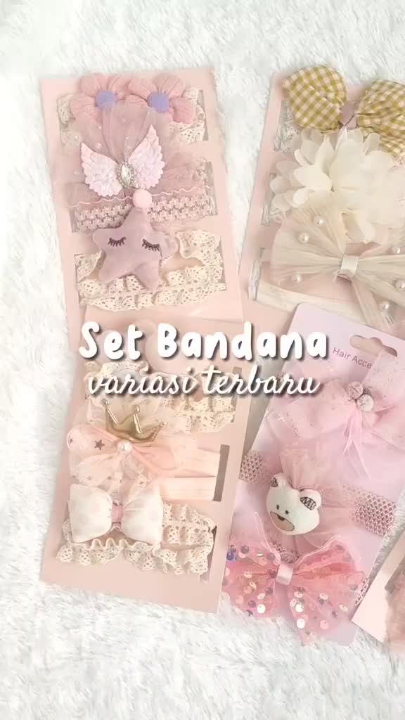 BOBOHO - Aksesoris Rambut Bayi Lucu (1 Set 3 pcs) / Set Bandana Anak Cute / Bandana bayi Accessories