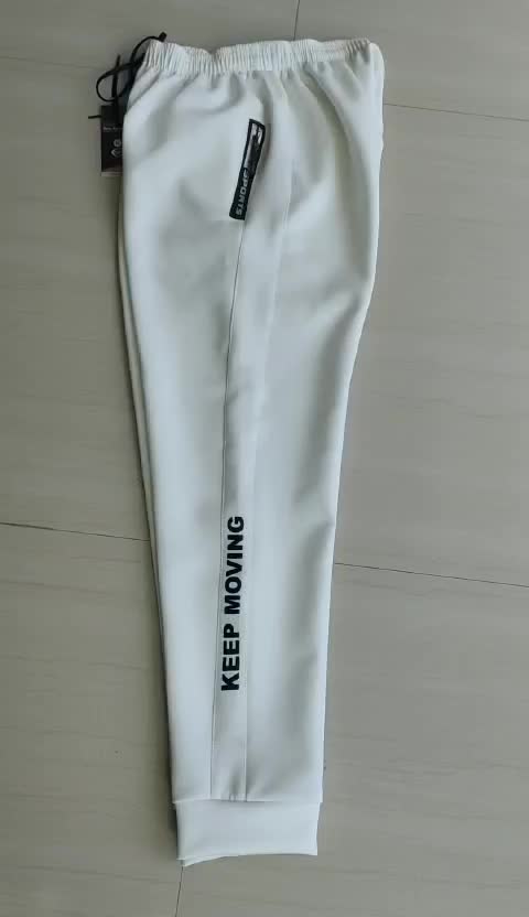 Celana running pria celana training Jogger olahraga gym bahan misty elastis tebal putih Sport
