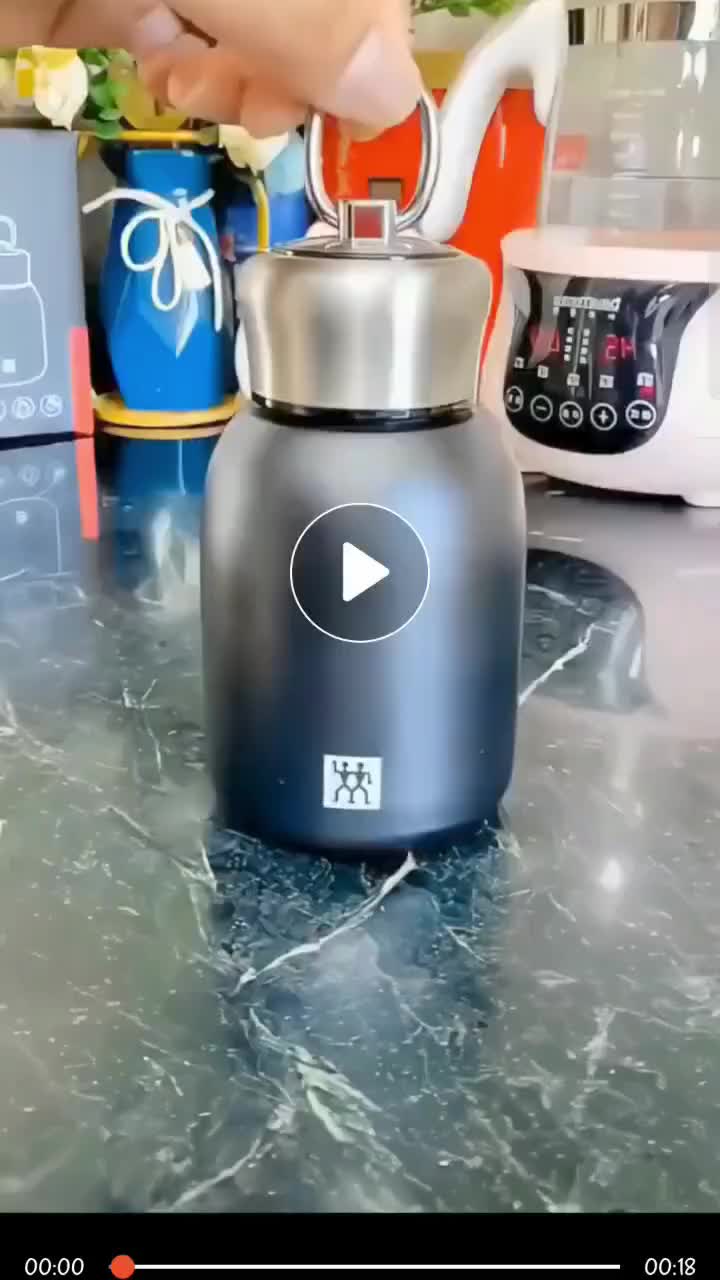 New!! Botol Minum Gemoy Botol Minum Mini Tumbler Kopi Termos Vakum Stainless Tahan Panas dan Dingin Sus 304 Steel