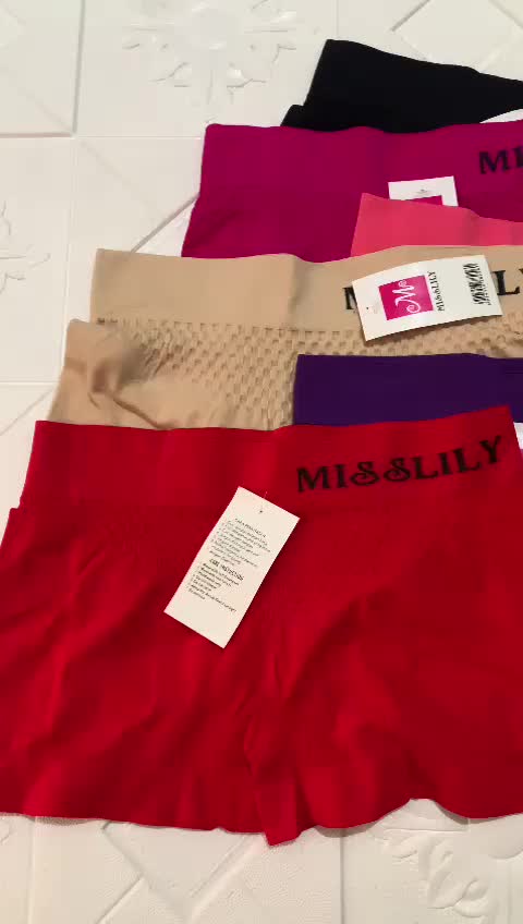 Isi 3 & 6 PCS-Boxer Pendek Wanita High Waist Basic MISLILY Polos Bahan Rajut Seamless