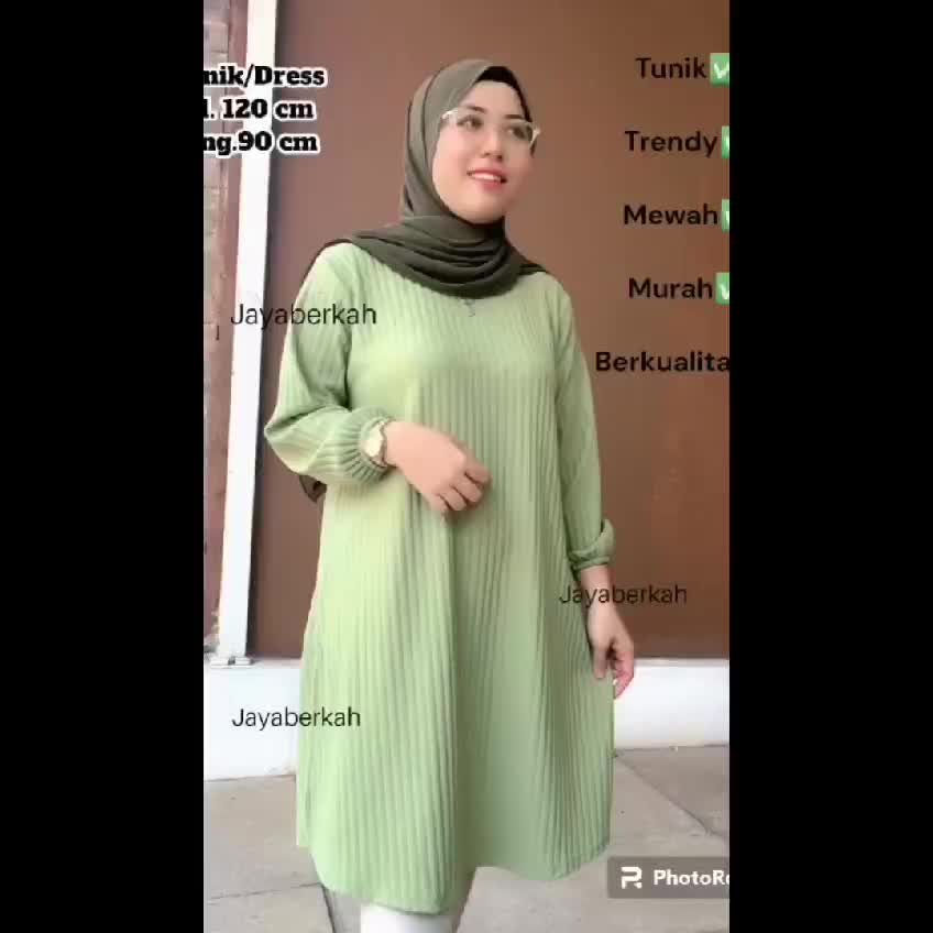 TUNIK KNIT HORNET POLOS LENGAN KARET ATASAN WANITA Melar Midi Muslim Panjang Mewah Tebal Samping Basic Kerah Hitam