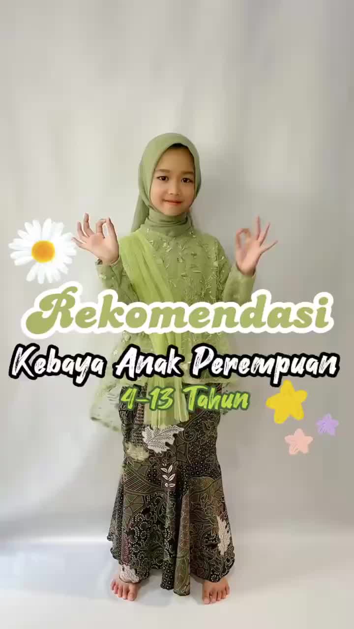 Baju Setelan Kebaya Anak Perempuan Modern Slendang Rok Duyung Acara Wisuda Kondangan TK SD SMP rok duyung Usia 4-14 Tahun Fashion