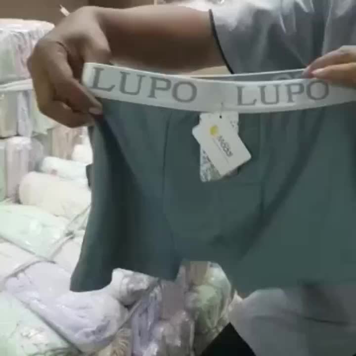 3pcs, 6pcs, 12pcs Celana Dalam Boxer Brief LUPO Halus katun nyaman Spandex Pria Lembut Dewasa Pendek