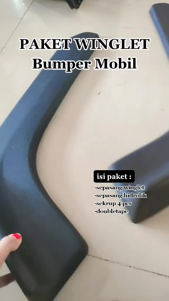Paket Komplit Winglet Lips / Winglet Lips Bumper Mobil Universal - Winglet - Hidrolik - Sekrup - Doubletape