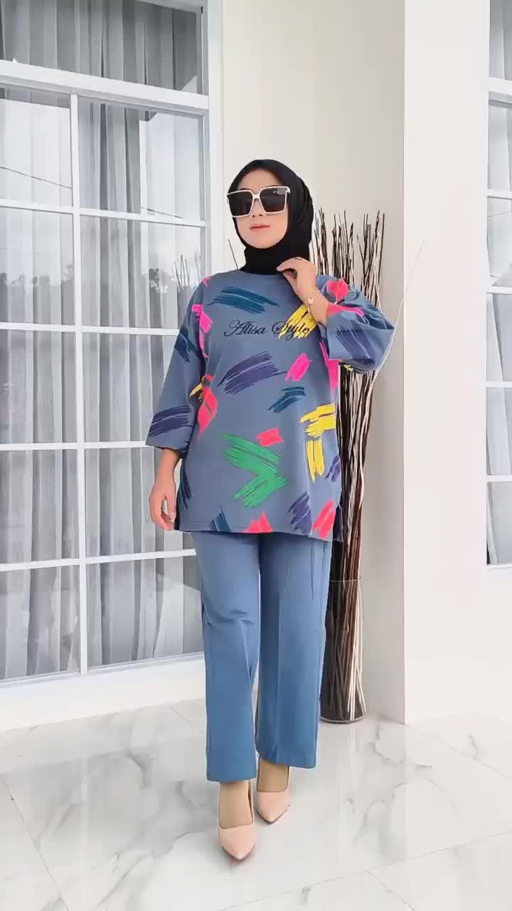 SETELAN CELANA KAOS OVERSIZE BAHAN CATTON COMBED 20S // CLARA ONE SET // LD 120 DAN JUMBO Baju Kantong