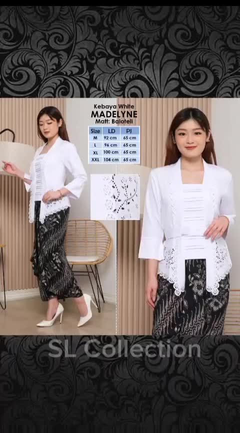 Atasan Kebaya Kutubaru Wanita Remaja Dewasa Laser Cut Mewah Lengan 7/8 Bahan Baloteli Premium Aneka Warna Kekinian Madelyne