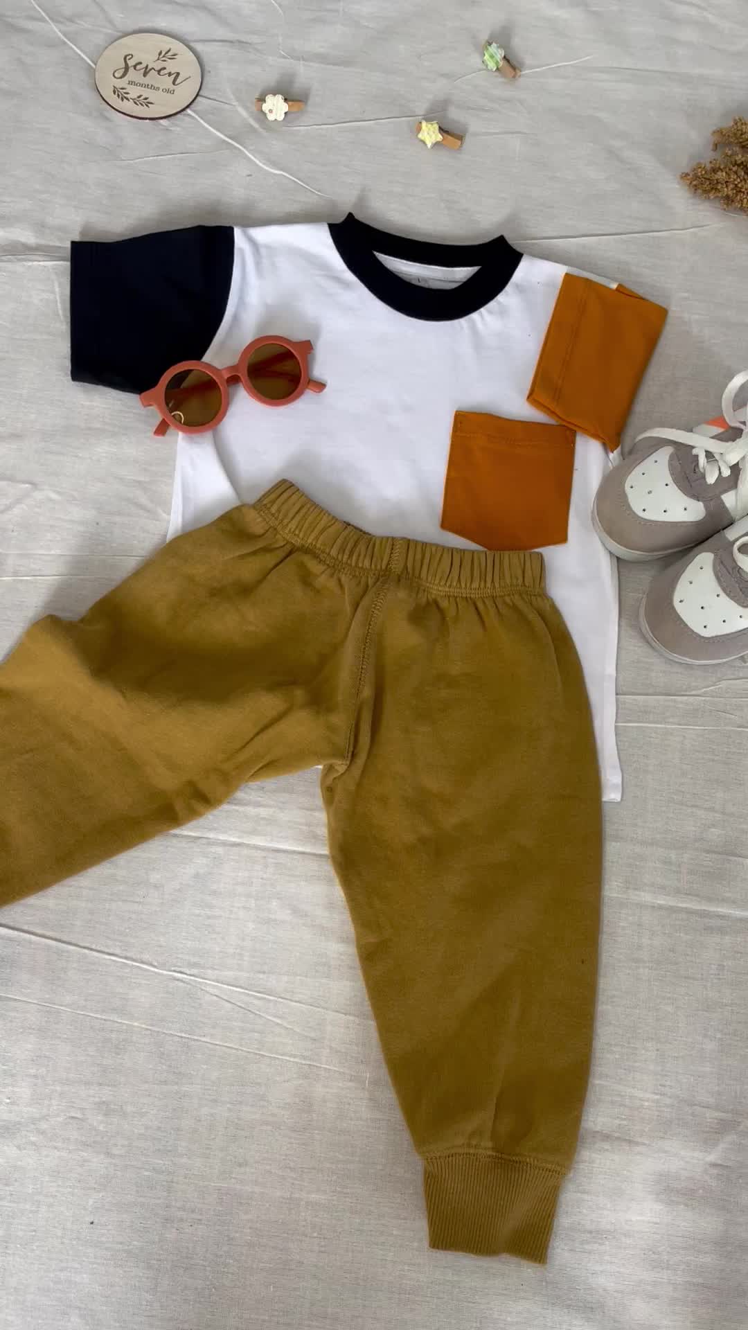Pocket Tee Twotone - Koas Baju Atasan Anak Unisex 0-7 Tahun - Katun 24s - Littlebens Bayi Combed Cotton Green