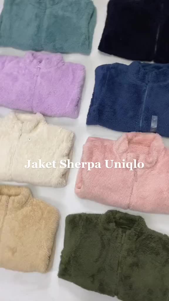 Jaket Anak Bulu Sherpa Unisexs Berkualitas Premium Usia 1-12 Tahun Laki-Laki Perempuan Lengan Panjang