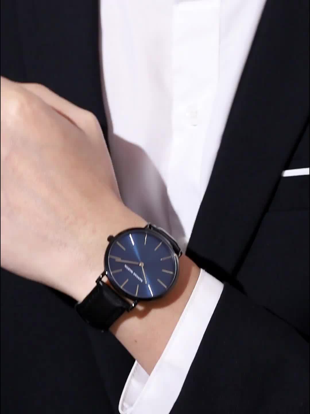 HANNAH MARTIN Jam Tangan Pria 100% Original Keren Sangat tipis Quartz COWOK Couple Kulit Anti Air Men Watch COD Laki Arloji Men Watch murah CH03 jarum stainless watches
